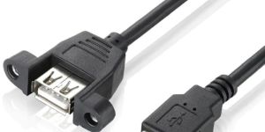 FEDUS Panel- Mount USB 2.0 Male to Female Extension Cable