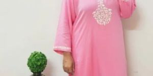 Divine Drapes - Rayon Chikankari Pink Kurti Pajama