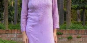 Lavender Grace - Viscose Georgette Chikankari Kurti