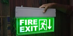 Down Arrow Fire Exit Light with Battery
