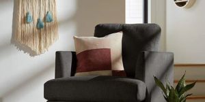 modern charcoal grey sofa chair