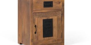 Kraft Creations Solid Wood Bedside Table for Bedroom 64X51X40 CMS