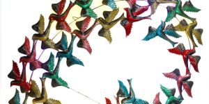 Birds Panel Iron Metal Wall Hanging