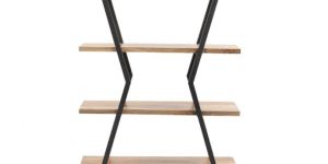 Multistoried Iron and Wood Book Rack