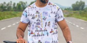 Parade on Wheels Unisex Printed Cyling T- Shirt