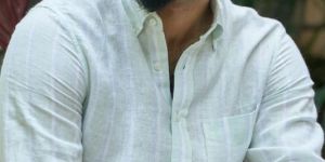 Raw Lime Print Mens Linen Shirt