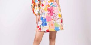 Women Sugar Printed One-Shoulder Dress