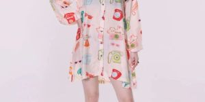 Women Telly Printed Loose Shirt Dress