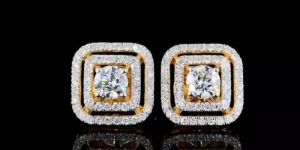 Double Halo Women Diamond Studs