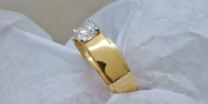 Lab Grown Mens Solitaire Ring