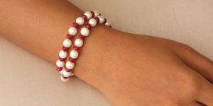 Crimson Dreams Pearl & Ruby Women Bracelet