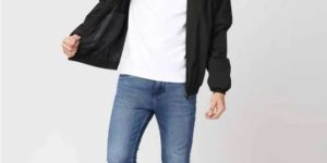 BLACK OUTDOOR WIND CHEATER JACKET