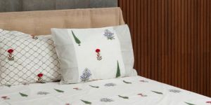 Hand Block Printed Lavender and Carnation Bedsheets
