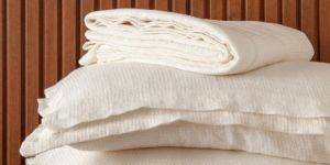 HoneyComb Off White Linen Bedsheet