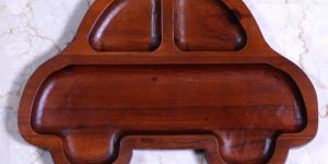 wooden car design serving plate