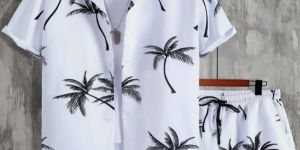 palm tree print mens shirt