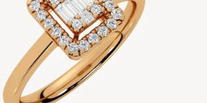 WOMEN BAGUETTE HALO RING