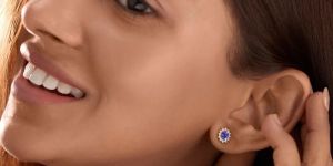 Women BLUE SAPPHIRE MUSE DROPS EARRINGS