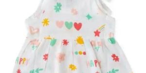 all-over print infants muslin knot frock