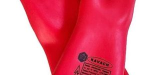 High-Voltage Red Rubber Safety Gloves - 11KVA Capacity