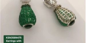 Ladies Drop Earrings with Semiprecious Colour Stones