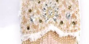 Women Peach Sequence Handbag