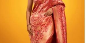 PINK BANARASI SATIN Ladies SILK SAREE