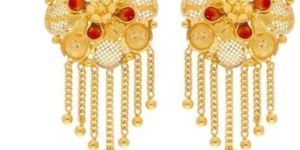 Grand Bloom Ladies Gold Stud Earrings