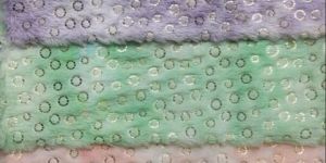 Teddy Fur Tye Dye Gold Foil Fabric