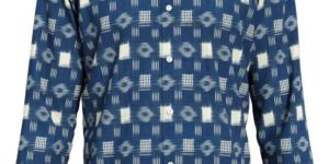 Dorrcee Mens Blue Loom Craft Heritage Cotton Blend Printed Shirt
