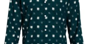 Dorrcee Mens Green Mono Whisper Cotton Printed Shirt