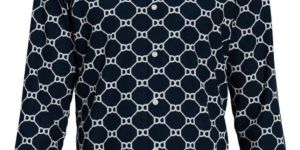 Dorrcee Mens Midnight Blue Monochrome Printed Full Sleeve Shirt