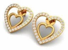 Ladies Heart Diamond Earrings