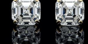 Mens Asscher Cut Diamond Earrings
