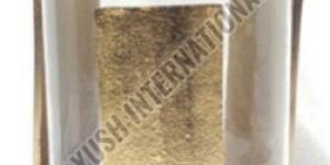 Glass Candle Holder with Golden Aluminium Base