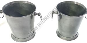 Silver Round Aluminum Planter