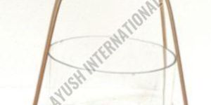 Single Glass Candle Holder with Iron Stand