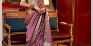 Ladies Designer Moss Chiffon Saree