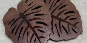 Leaf Shaped Wooden Coasters