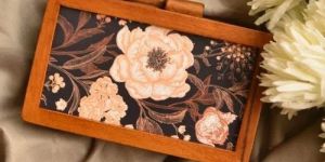 Printed Wooden Clutch