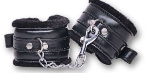 Black Leather Bdsm Bondage Handcuff