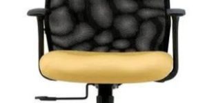 Yellow and Black Designer High Back Office Revolving Mesh Chair