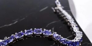 925 Sterling Silver Tanzanite Tennis Bracelet