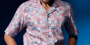 Mens Printed Multicolor Half Sleeves Shirt