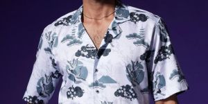 Mens Printed Party Wear Half Sleeves Shirt