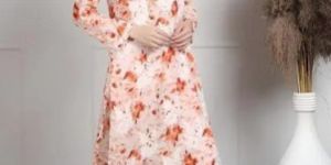 Atiya Mulmul Orange Floral Print Kurti