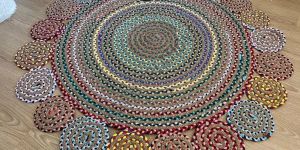 Multicolor Natural Round Jute Rug