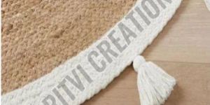 Natural White Border Jute Rug