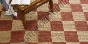 Rectangular Check Braided Jute Rug