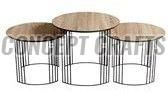 Round Stainless Steel Coffee Table Set